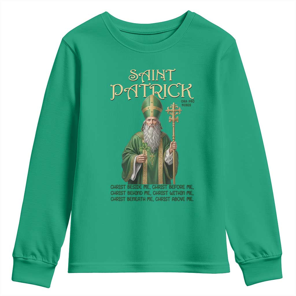Saint Patrick Ora Pro Nobis Youth Sweatshirt Irish Christian Prayer TS12 Irish Green Print Your Wear