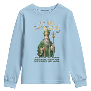 Saint Patrick Ora Pro Nobis Youth Sweatshirt Irish Christian Prayer TS12 Light Blue Print Your Wear