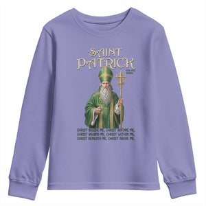 Saint Patrick Ora Pro Nobis Youth Sweatshirt Irish Christian Prayer TS12 Violet Print Your Wear