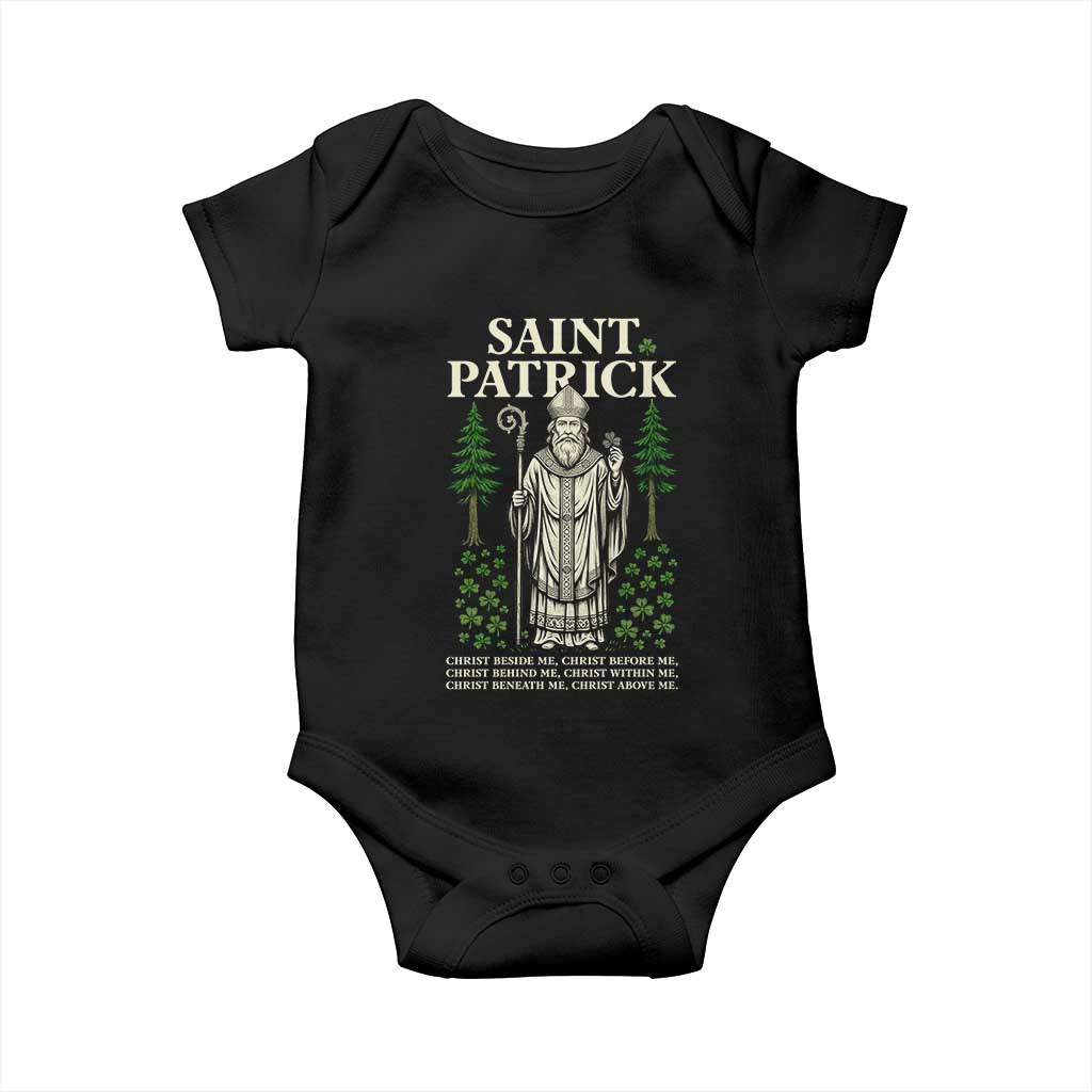 Saint Patrick Breastplate Prayer Baby Onesie Irish Christian Gift TS12 Black Print Your Wear