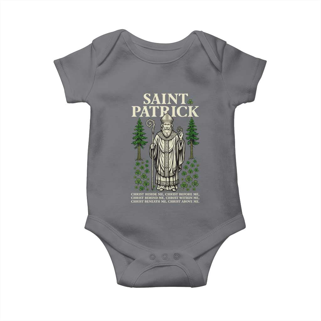 Saint Patrick Breastplate Prayer Baby Onesie Irish Christian Gift TS12 Charcoal Print Your Wear