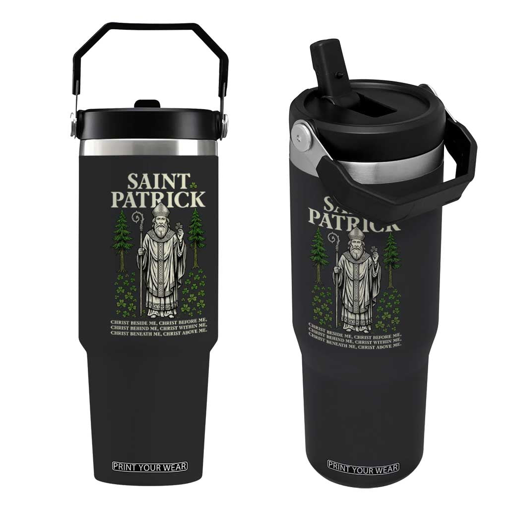 Saint Patrick Breastplate Prayer Flip Straw Tumbler Irish Christian Gift TS12 One Size: 30 oz Black Print Your Wear
