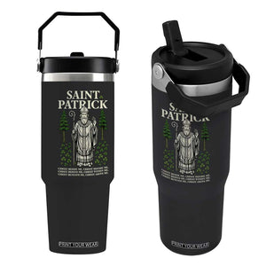 Saint Patrick Breastplate Prayer Flip Straw Tumbler Irish Christian Gift TS12 One Size: 30 oz Black Print Your Wear