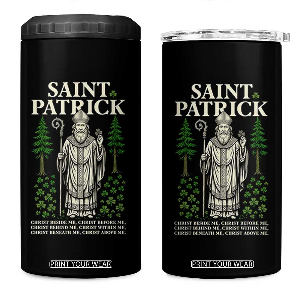 Saint Patrick Breastplate Prayer 4 in 1 Can Cooler Tumbler Irish Christian Gift TS12 One Size: 16 oz Black Print Your Wear