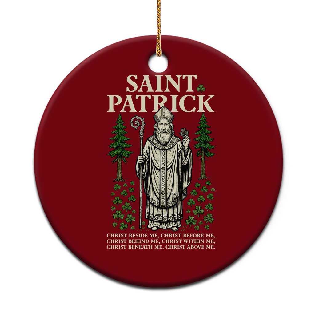 Saint Patrick Breastplate Prayer Ceramic Ornament Irish Christian Gift TS12 1pc Red Print Your Wear