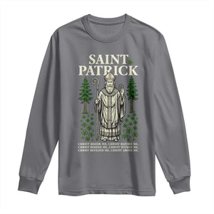 Saint Patrick Breastplate Prayer Long Sleeve Shirt Irish Christian Gift TS12 Charcoal Print Your Wear