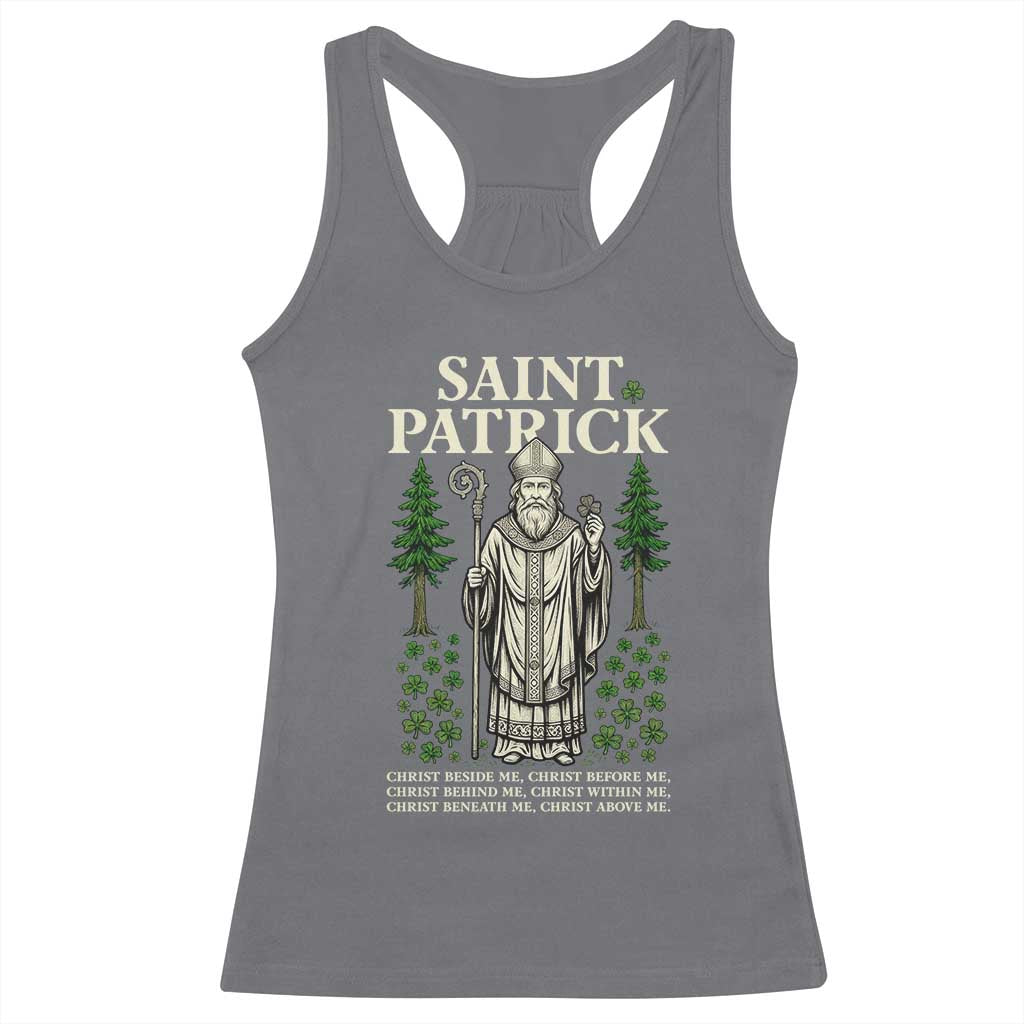 Saint Patrick Breastplate Prayer Racerback Tank Top Irish Christian Gift TS12 Charcoal Print Your Wear