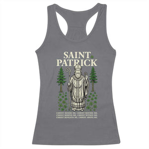Saint Patrick Breastplate Prayer Racerback Tank Top Irish Christian Gift TS12 Charcoal Print Your Wear