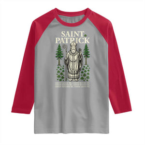 Saint Patrick Breastplate Prayer Raglan Shirt Irish Christian Gift TS12 Sport Gray Red Print Your Wear