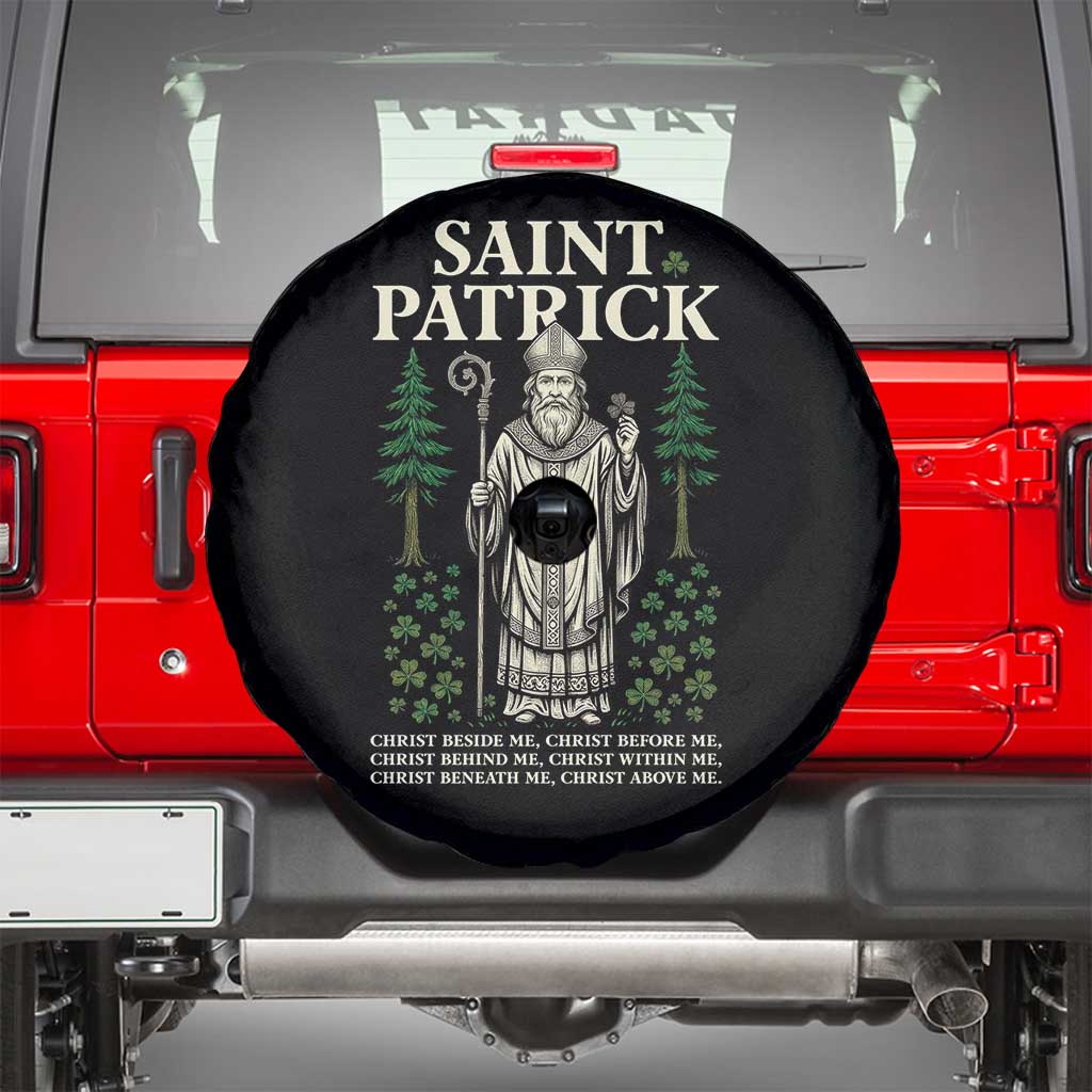 Saint Patrick Breastplate Prayer Spare Tire Cover Irish Christian Gift TS12 Black Print Your Wear