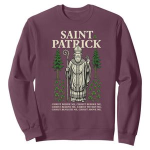 Saint Patrick Breastplate Prayer Sweatshirt Irish Christian Gift TS12 Maroon Print Your Wear
