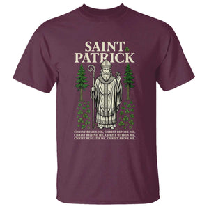 Saint Patrick Breastplate Prayer T Shirt Irish Christian Gift TS12 Maroon Print Your Wear