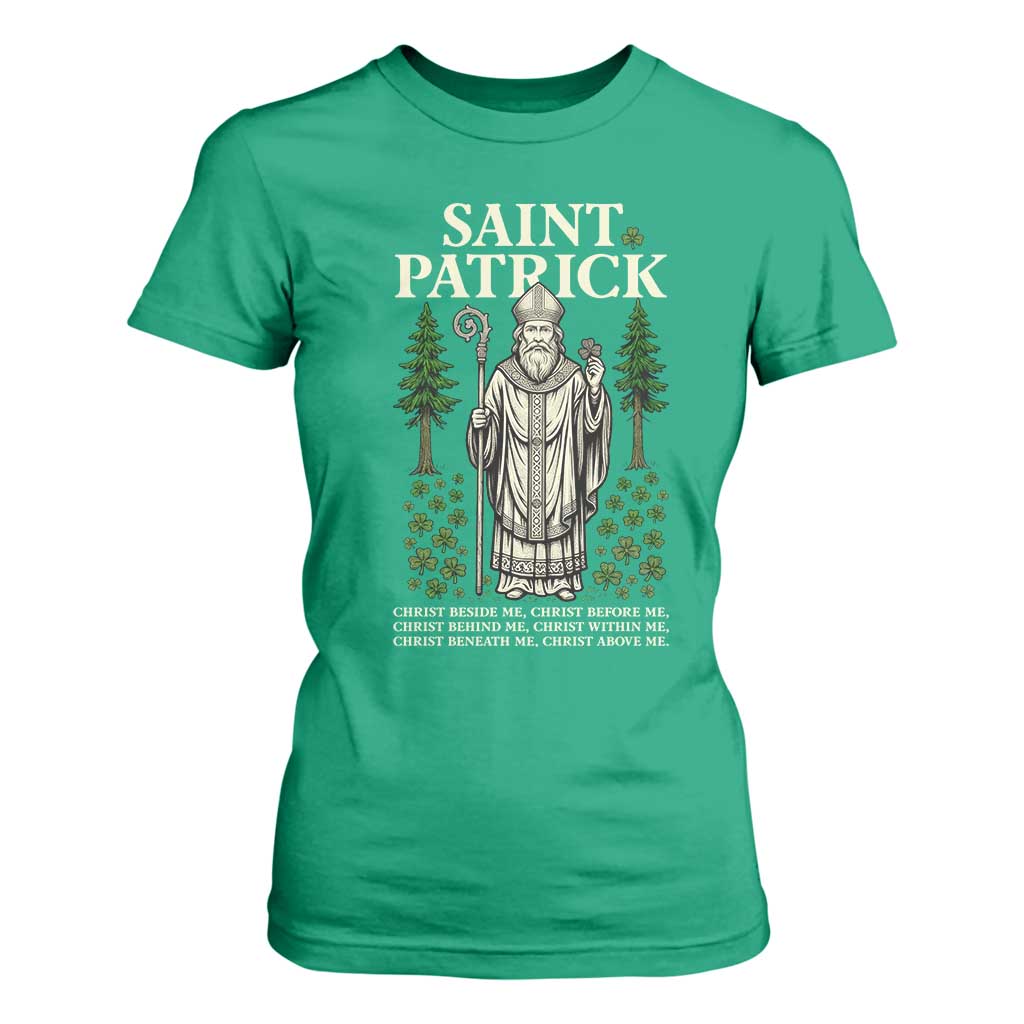 Saint Patrick Breastplate Prayer T Shirt For Women Irish Christian Gift TS12 Irish Green Print Your Wear