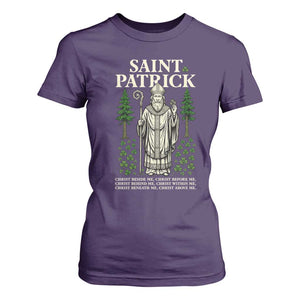 Saint Patrick Breastplate Prayer T Shirt For Women Irish Christian Gift TS12 Purple Print Your Wear