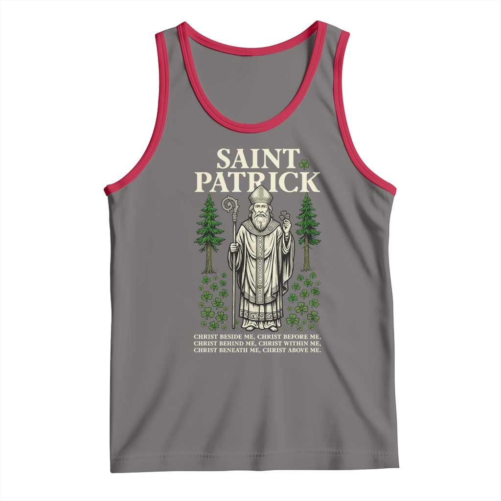 Saint Patrick Breastplate Prayer Tank Top Irish Christian Gift TS12 Deep Heather Red Print Your Wear