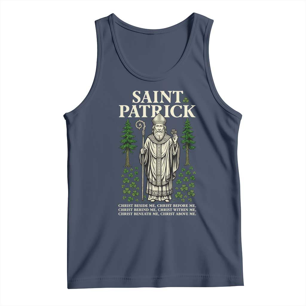 Saint Patrick Breastplate Prayer Tank Top Irish Christian Gift TS12 Navy Print Your Wear