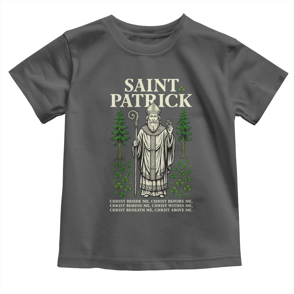 Saint Patrick Breastplate Prayer Toddler T Shirt Irish Christian Gift TS12 Dark Heather Print Your Wear