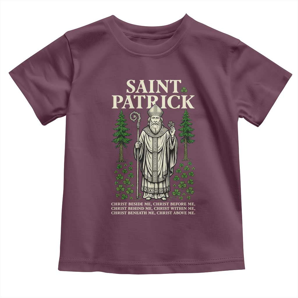 Saint Patrick Breastplate Prayer Toddler T Shirt Irish Christian Gift TS12 Maroon Print Your Wear