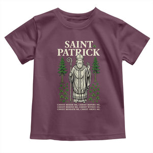 Saint Patrick Breastplate Prayer Toddler T Shirt Irish Christian Gift TS12 Maroon Print Your Wear