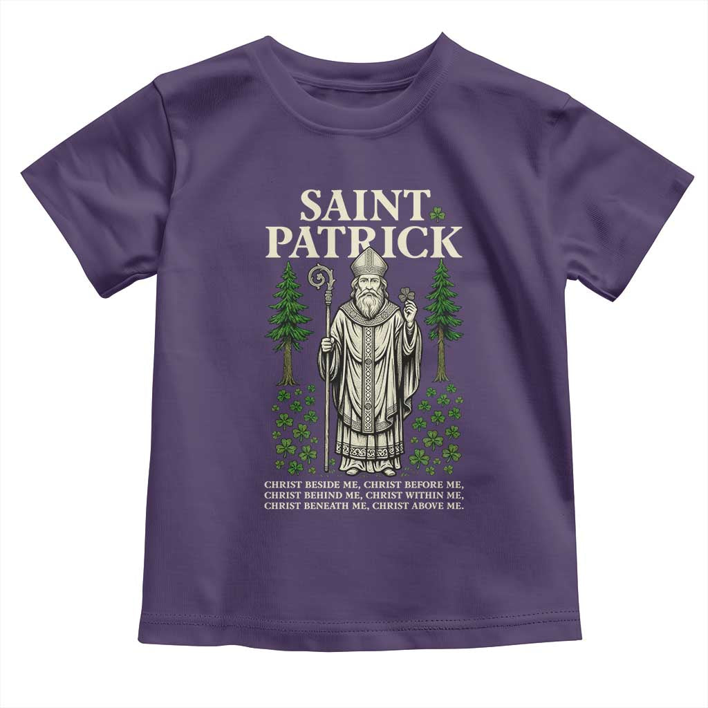 Saint Patrick Breastplate Prayer Toddler T Shirt Irish Christian Gift TS12 Purple Print Your Wear
