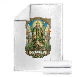 Funny Saint Patrick Go'n Git Snake Throw Blanket St Patricks Day TS12 Black Print Your Wear