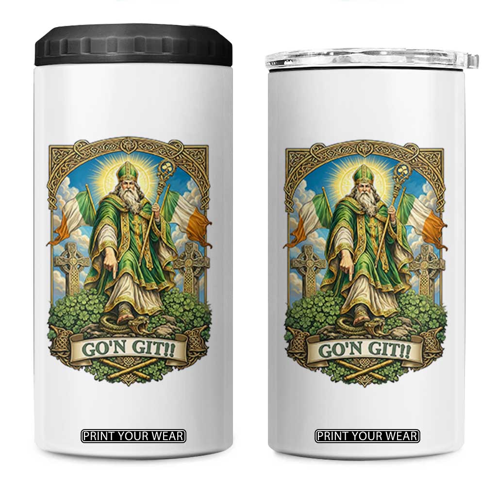 Funny Saint Patrick Go'n Git Snake 4 in 1 Can Cooler Tumbler St Patricks Day TS12 One Size: 16 oz White Print Your Wear