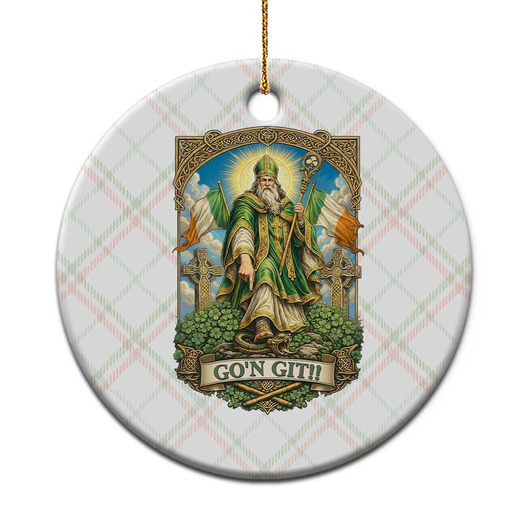 Funny Saint Patrick Go'n Git Snake Ceramic Ornament St Patricks Day TS12 1pc Christmas Plaid Print Your Wear