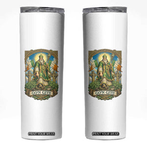 Funny Saint Patrick Go'n Git Snake Skinny Tumbler St Patricks Day TS12 White Print Your Wear