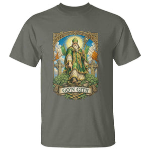 Funny Saint Patrick Go'n Git Snake T Shirt St Patricks Day TS12 Military Green Print Your Wear