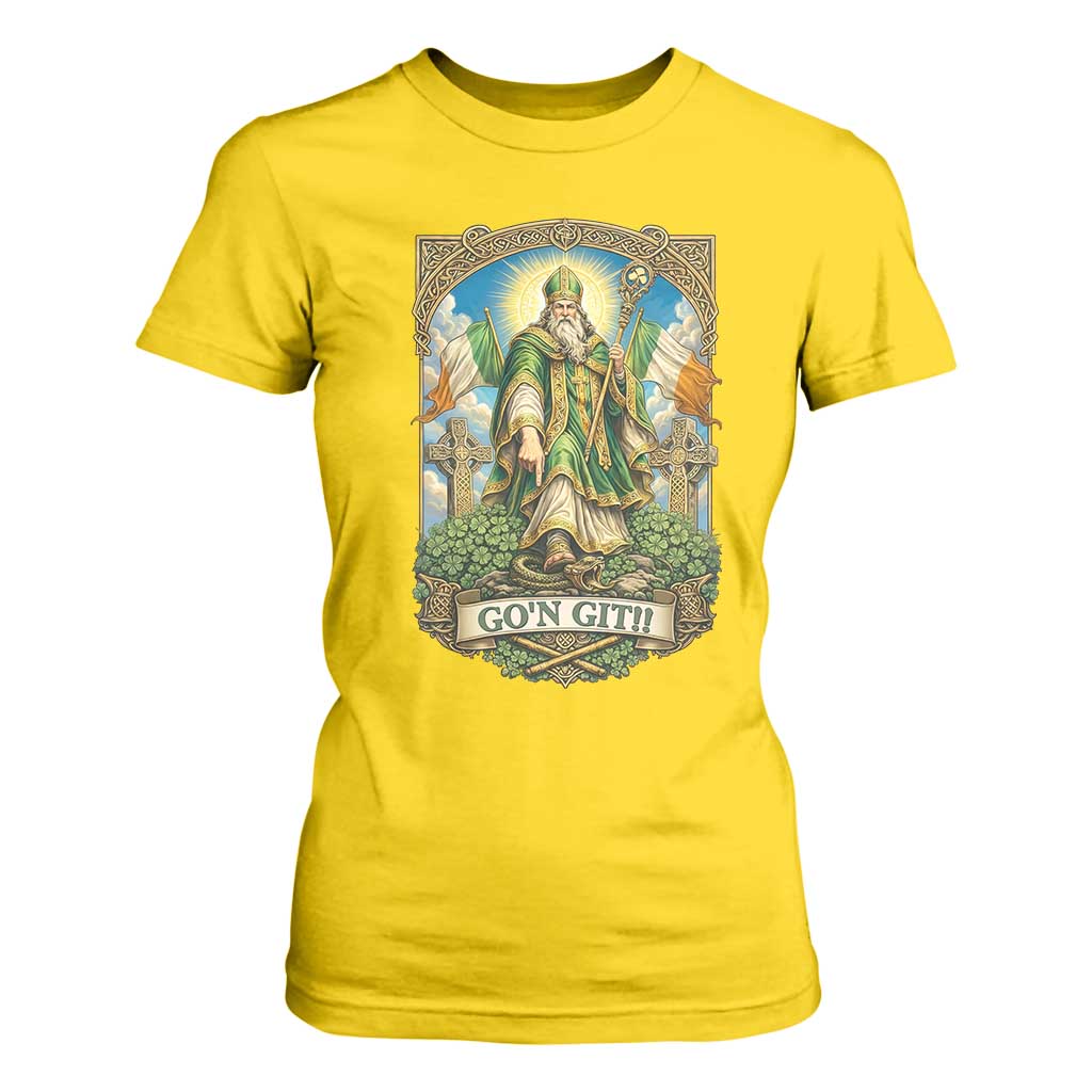 Funny Saint Patrick Go'n Git Snake T Shirt For Women St Patricks Day TS12 Daisy Print Your Wear