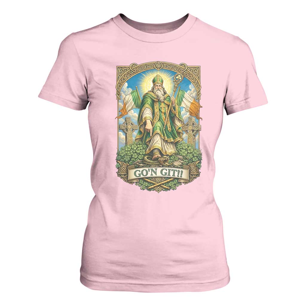 Funny Saint Patrick Go'n Git Snake T Shirt For Women St Patricks Day TS12 Light Pink Print Your Wear