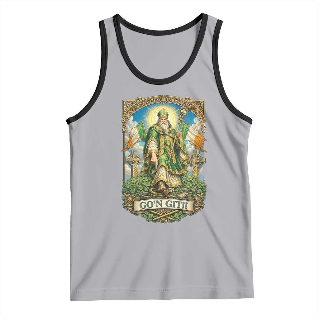 Funny Saint Patrick Go'n Git Snake Tank Top St Patricks Day TS12 Athletic Heather Black Print Your Wear