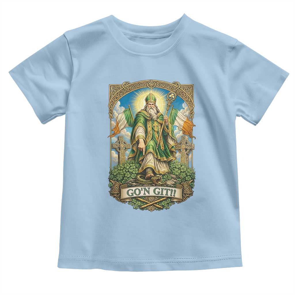 Funny Saint Patrick Go'n Git Snake Toddler T Shirt St Patricks Day TS12 Light Blue Print Your Wear