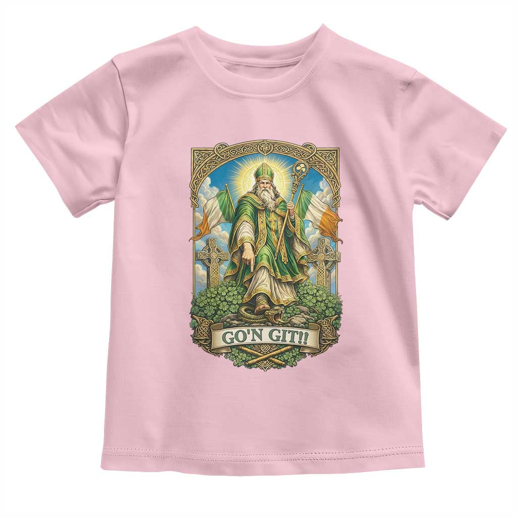 Funny Saint Patrick Go'n Git Snake Toddler T Shirt St Patricks Day TS12 Light Pink Print Your Wear