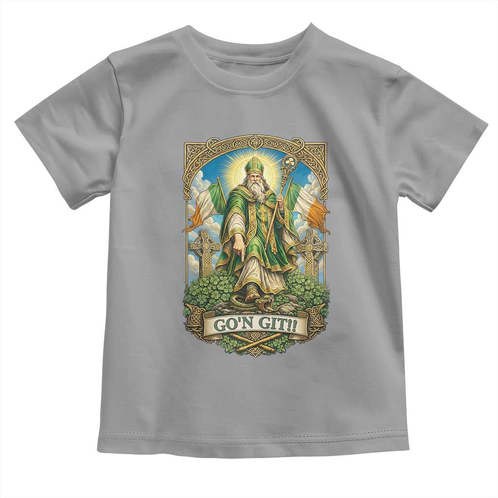 Funny Saint Patrick Go'n Git Snake Toddler T Shirt St Patricks Day TS12 Sport Gray Print Your Wear