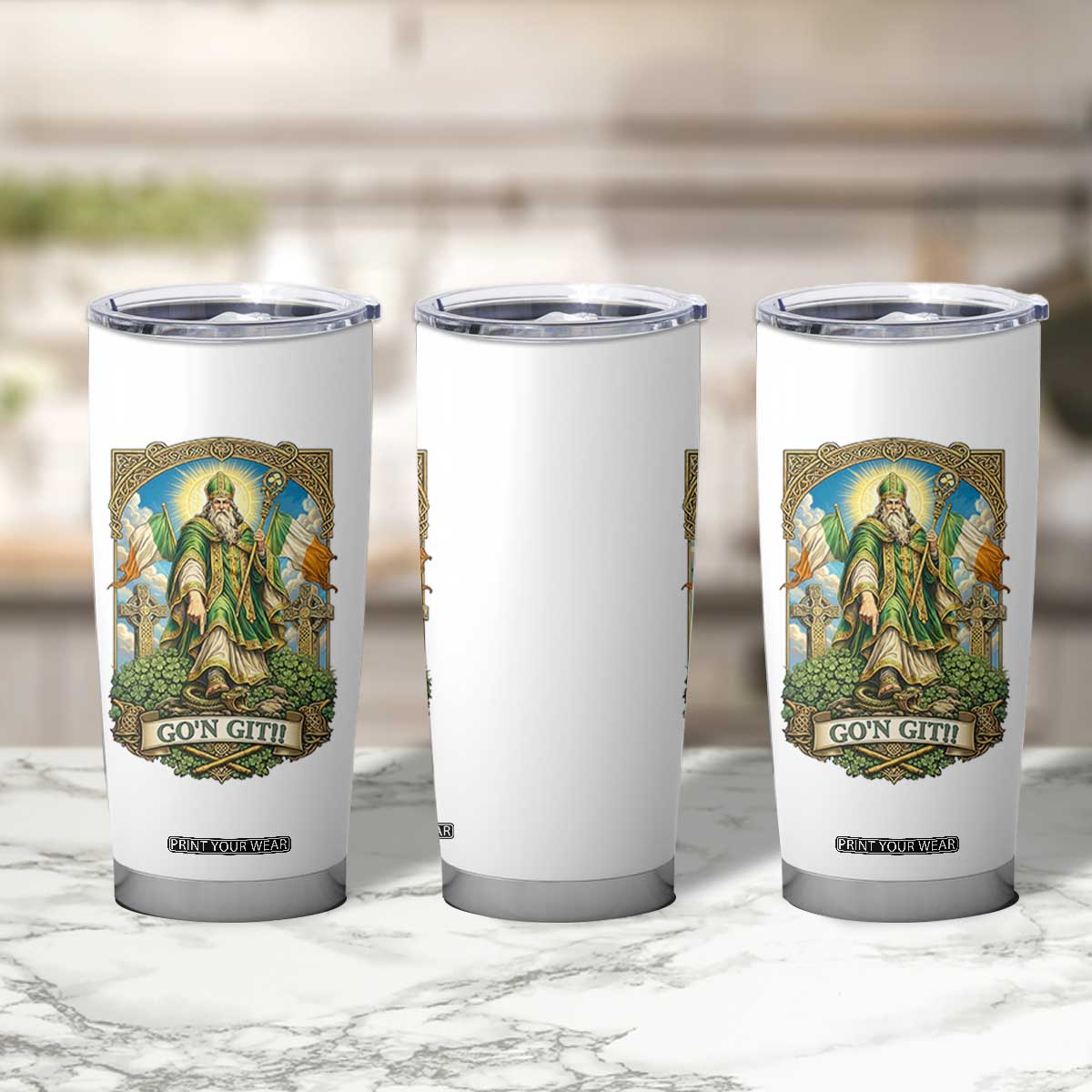 Funny Saint Patrick Go'n Git Snake Tumbler Cup St Patricks Day TS12 Print Your Wear