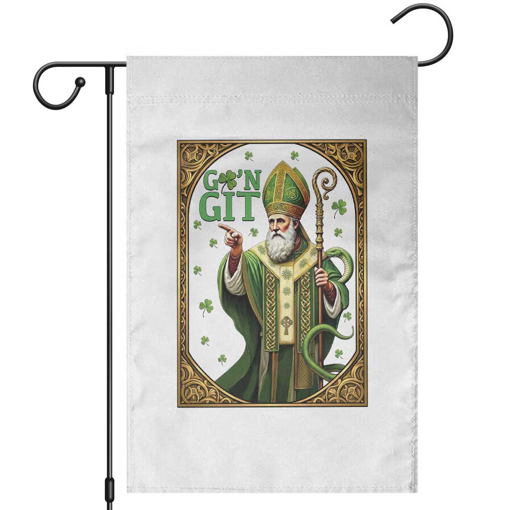 Saint Patrick Go'n Git Garden Flag Funny St Patricks Day Snake Legend TS12 Black Print Your Wear