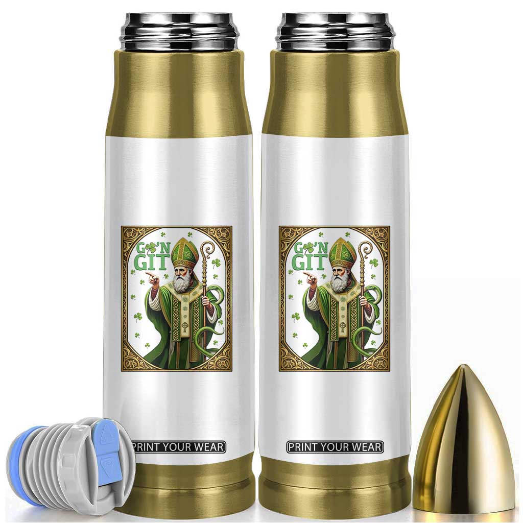 Saint Patrick Go'n Git Bullet Tumbler Funny St Patricks Day Snake Legend TS12 White Print Your Wear