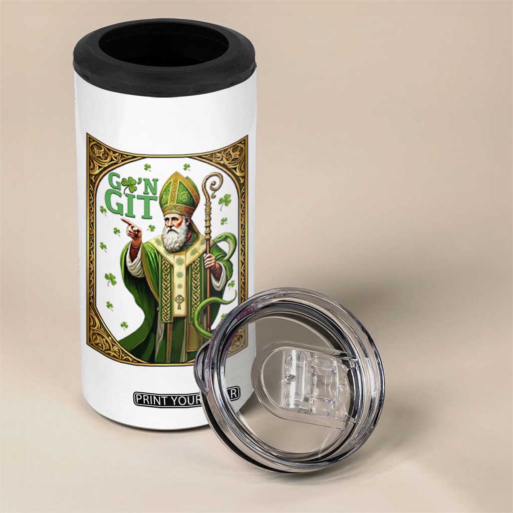 Saint Patrick Go'n Git 4 in 1 Can Cooler Tumbler Funny St Patricks Day Snake Legend TS12 Print Your Wear
