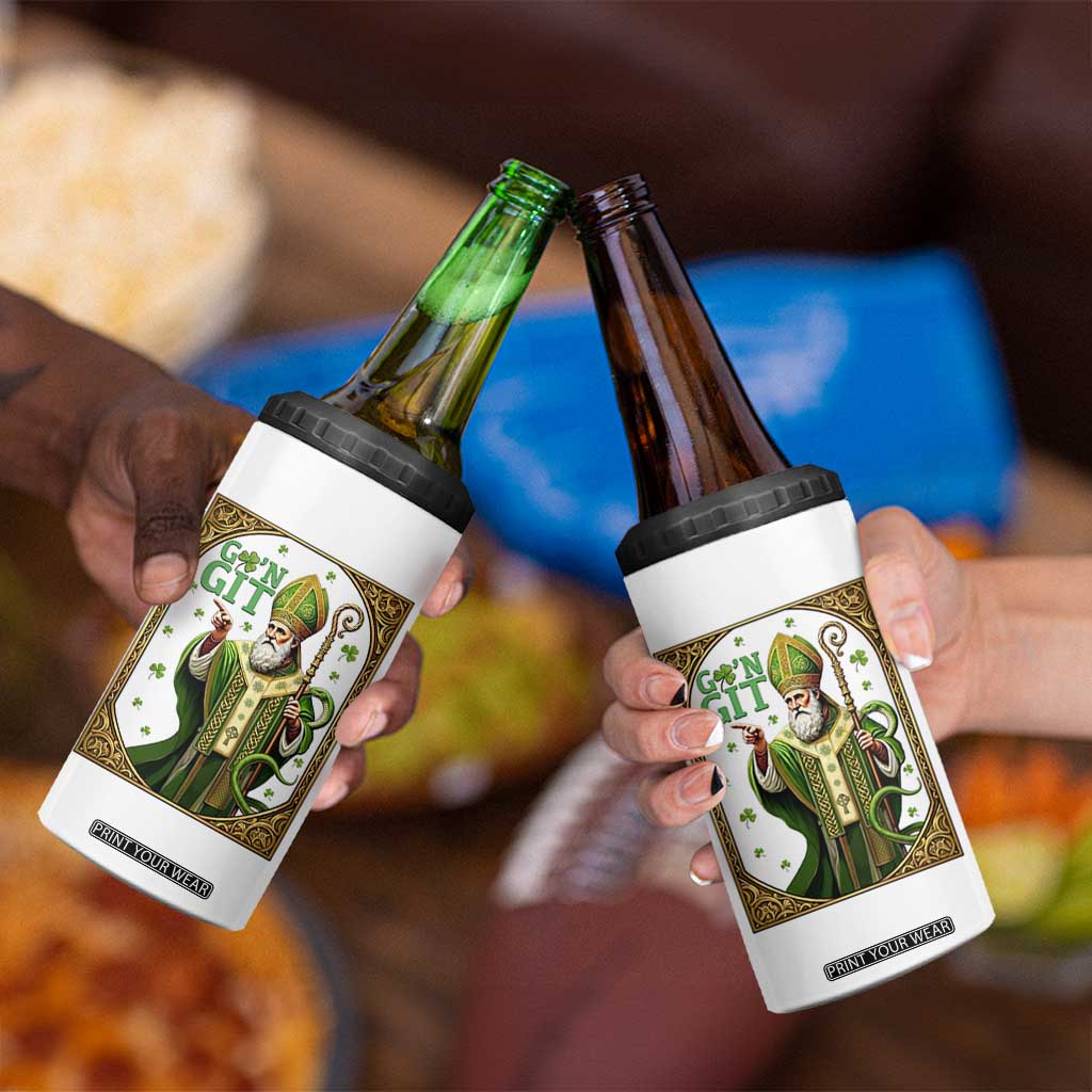 Saint Patrick Go'n Git 4 in 1 Can Cooler Tumbler Funny St Patricks Day Snake Legend TS12 Print Your Wear