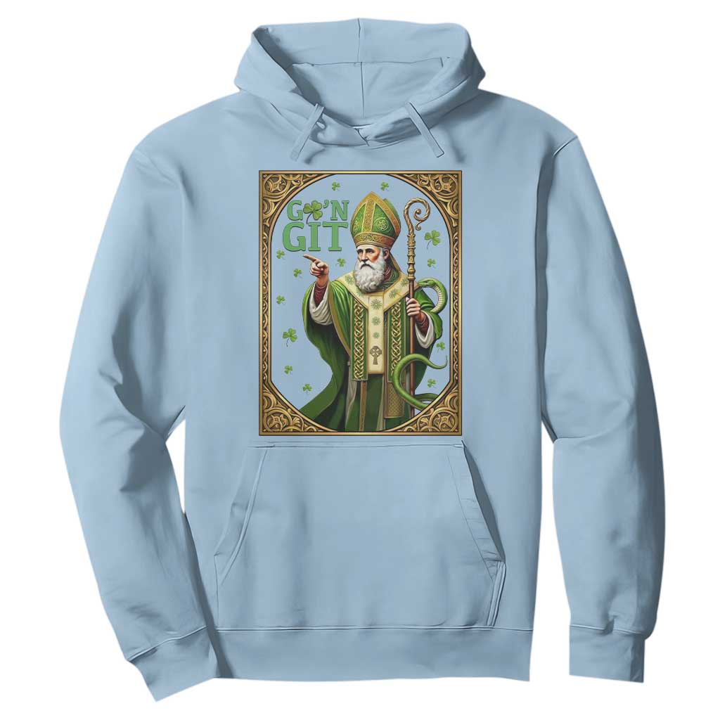 Saint Patrick Go'n Git Hoodie Funny St Patricks Day Snake Legend TS12 Light Blue Print Your Wear
