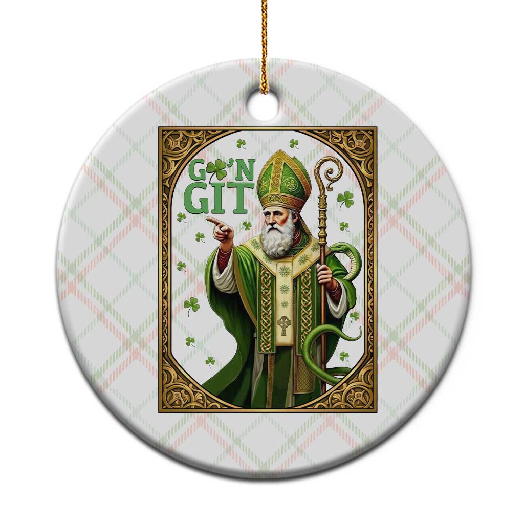 Saint Patrick Go'n Git Ceramic Ornament Funny St Patricks Day Snake Legend TS12 1pc Christmas Plaid Print Your Wear