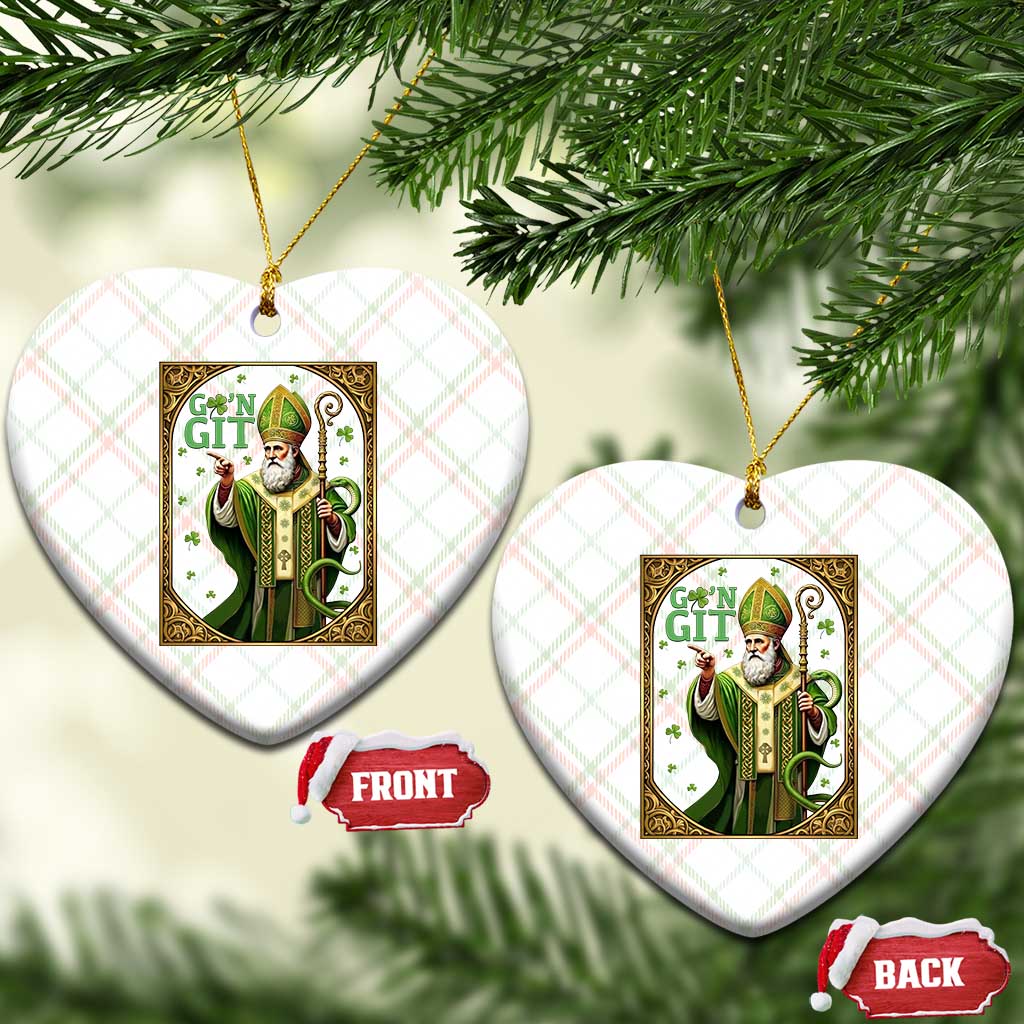 Saint Patrick Go'n Git Ceramic Ornament Funny St Patricks Day Snake Legend TS12 Print Your Wear