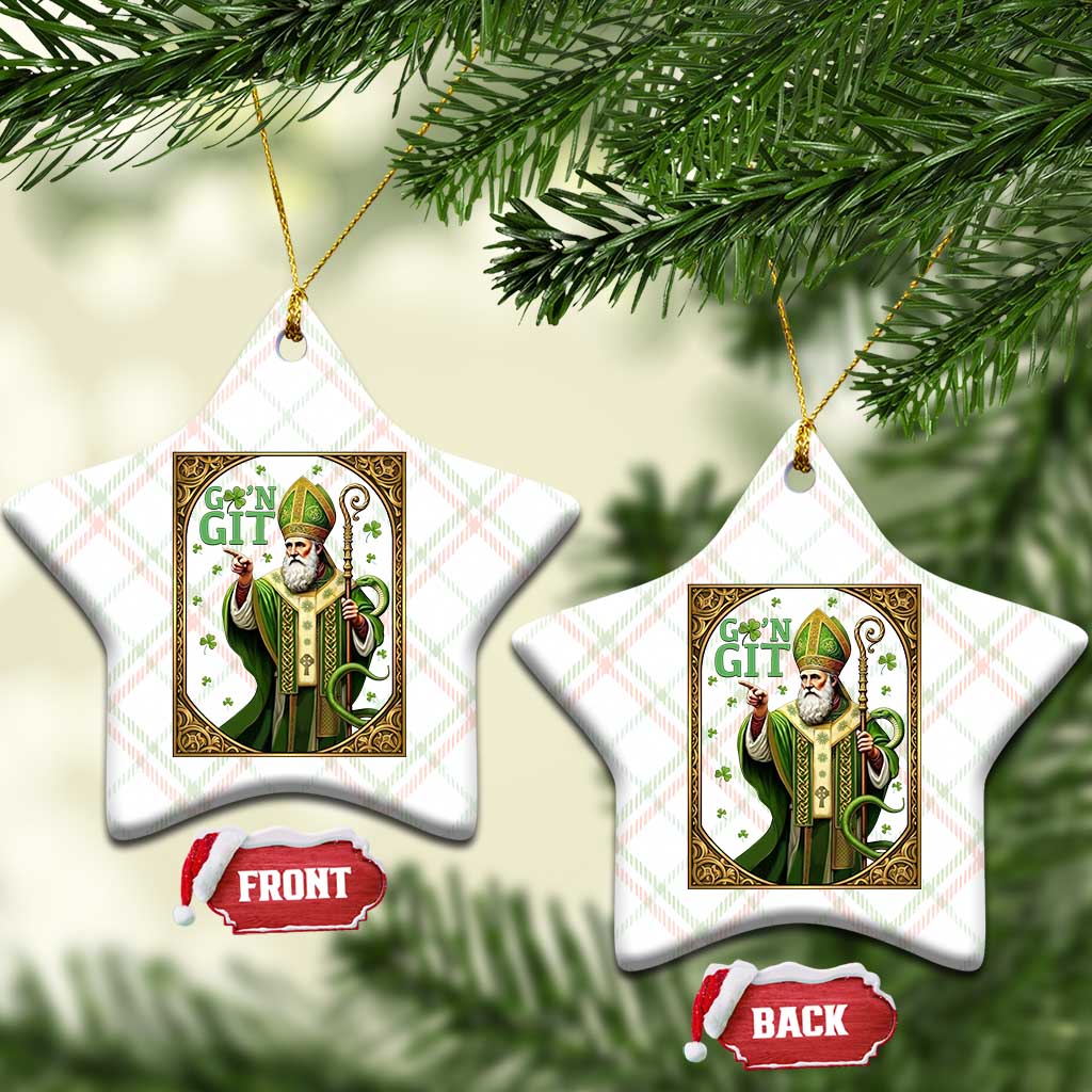 Saint Patrick Go'n Git Ceramic Ornament Funny St Patricks Day Snake Legend TS12 Print Your Wear