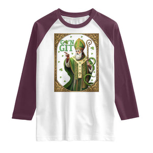 Saint Patrick Go'n Git Raglan Shirt Funny St Patricks Day Snake Legend TS12 White Maroon Print Your Wear