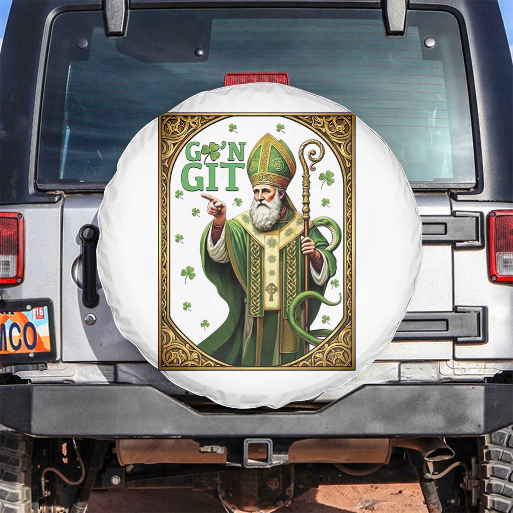 Saint Patrick Go'n Git Spare Tire Cover Funny St Patricks Day Snake Legend TS12 No hole Black Print Your Wear