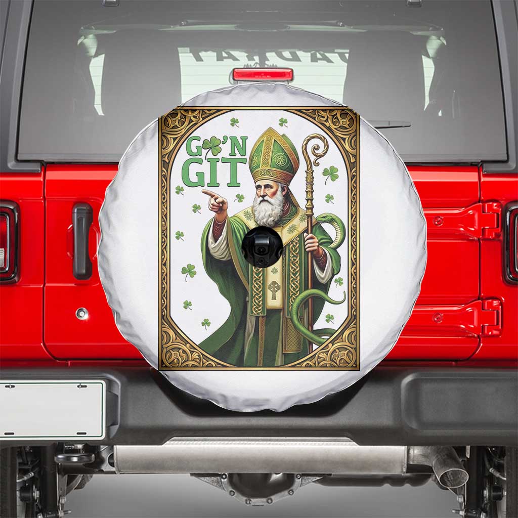 Saint Patrick Go'n Git Spare Tire Cover Funny St Patricks Day Snake Legend TS12 Black Print Your Wear