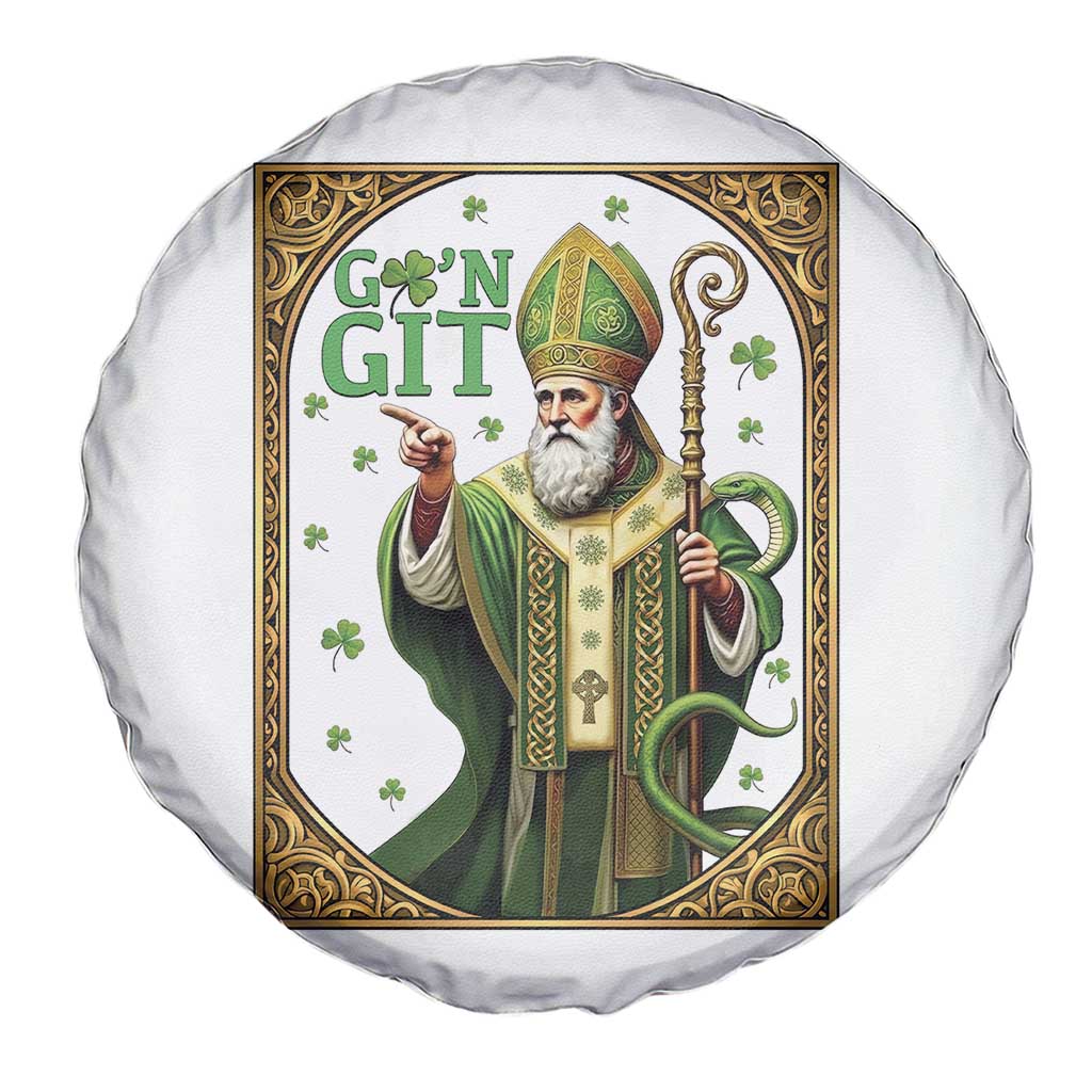 Saint Patrick Go'n Git Spare Tire Cover Funny St Patricks Day Snake Legend TS12 Print Your Wear