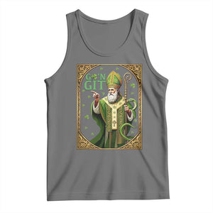 Saint Patrick Go'n Git Tank Top Funny St Patricks Day Snake Legend TS12 Black Heather Print Your Wear