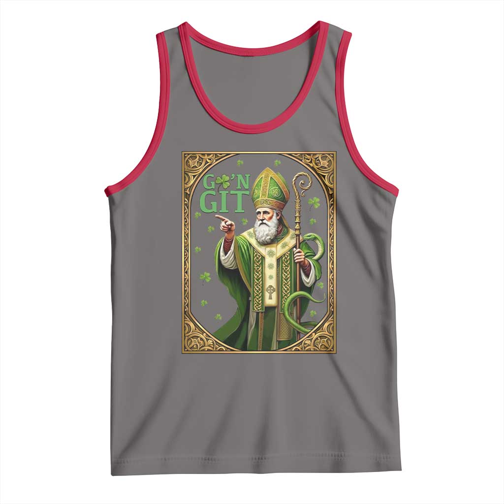 Saint Patrick Go'n Git Tank Top Funny St Patricks Day Snake Legend TS12 Deep Heather Red Print Your Wear